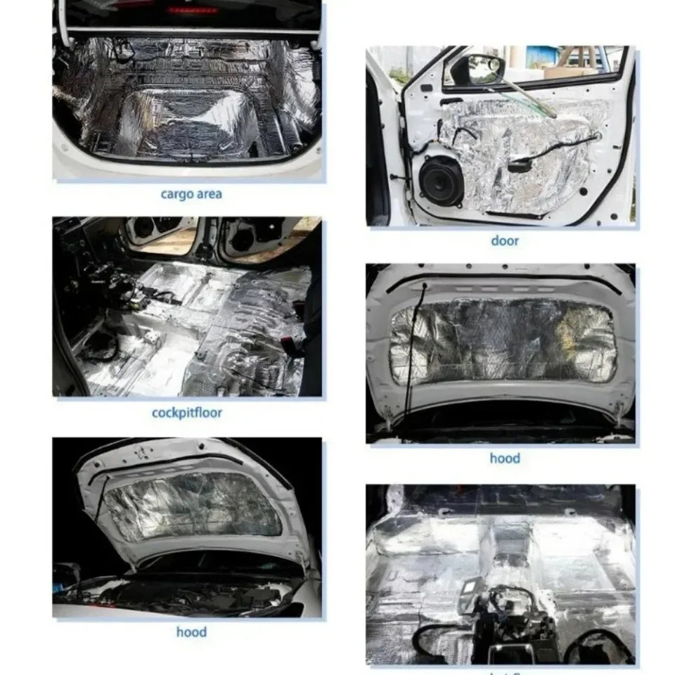 Manta de Isolamento Acústico e Térmico 5/10MM, Isolamento Sonoro para Carro, Isolamento para Capot, Acessórios para Interior de Automóveis