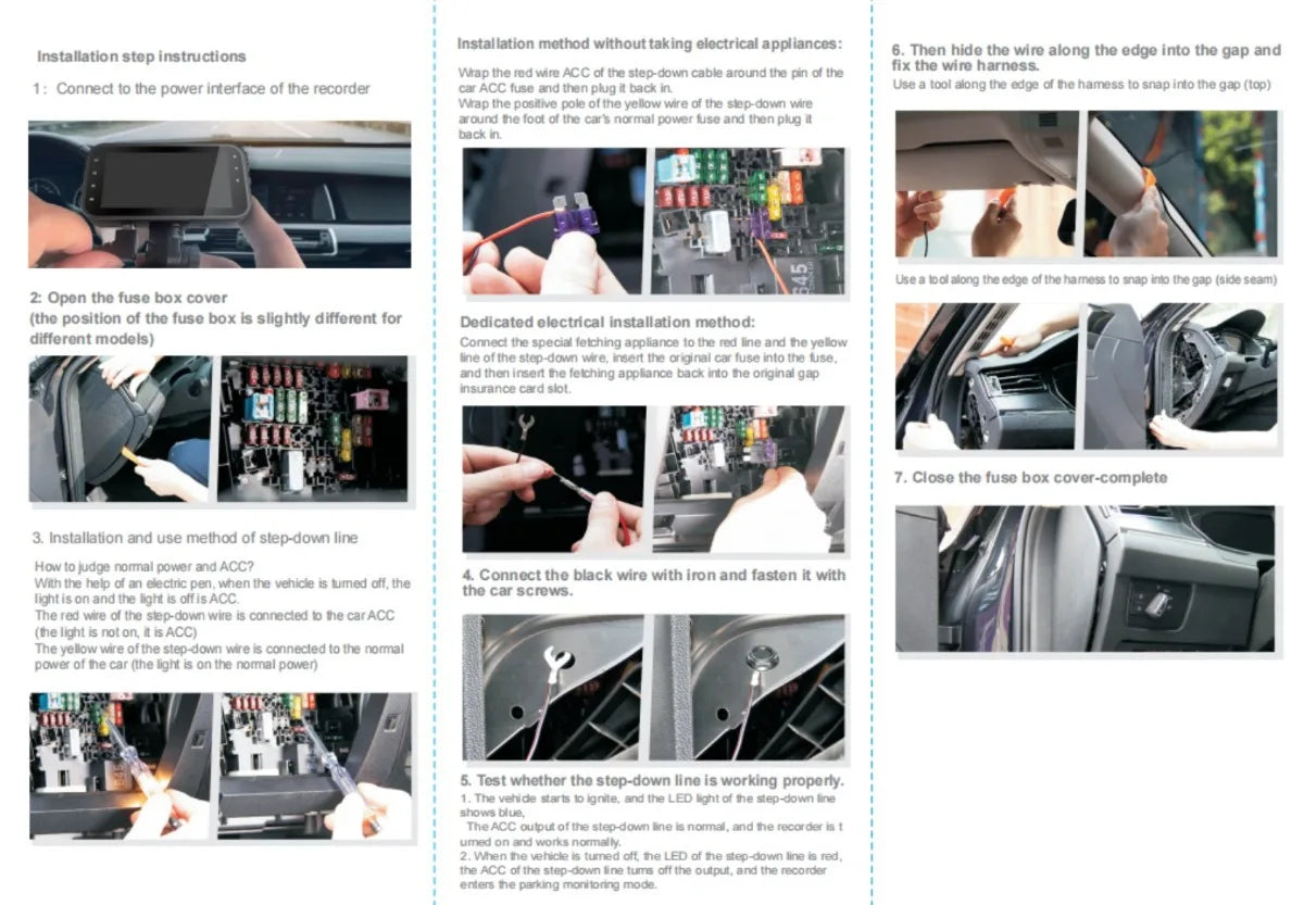 4-linse 360° dashcam med natvision og 24-timers parkeringsovervågning