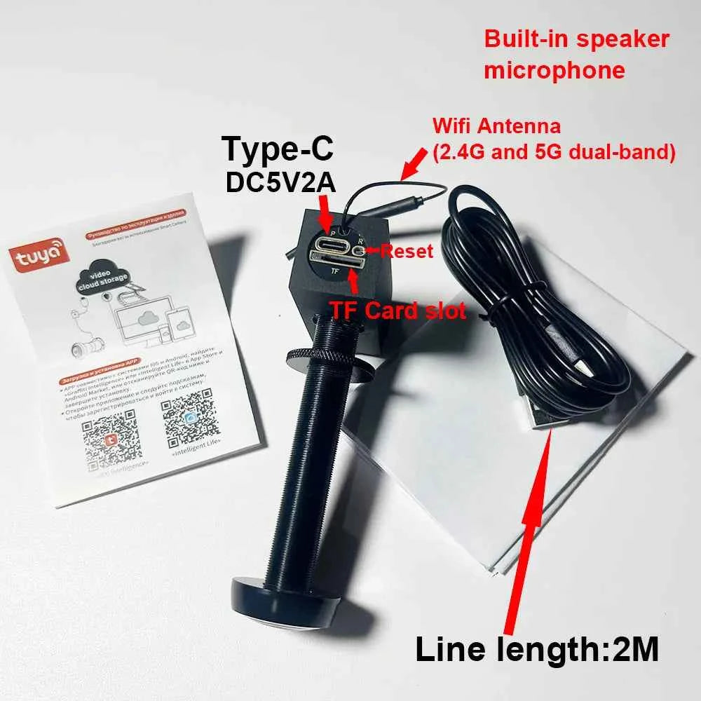 14mm Door Peephole WiFi Camera 3MP Motion Detection Viewer