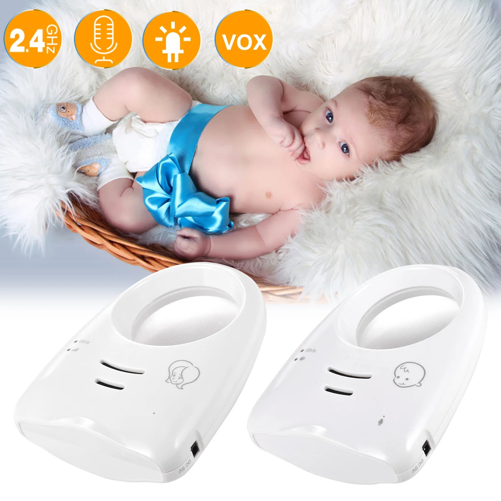 Portable 2.4GHz Wireless Baby Monitor One‑Way Talk