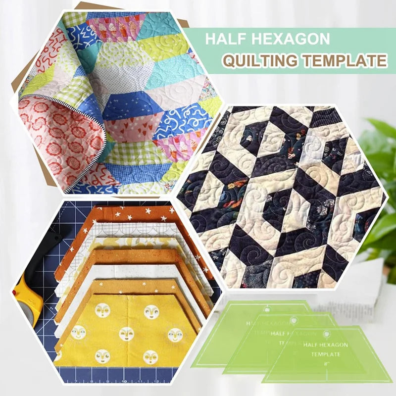 Modelos de Borda Hexagonal Média para Quilt, Conjunto de Três