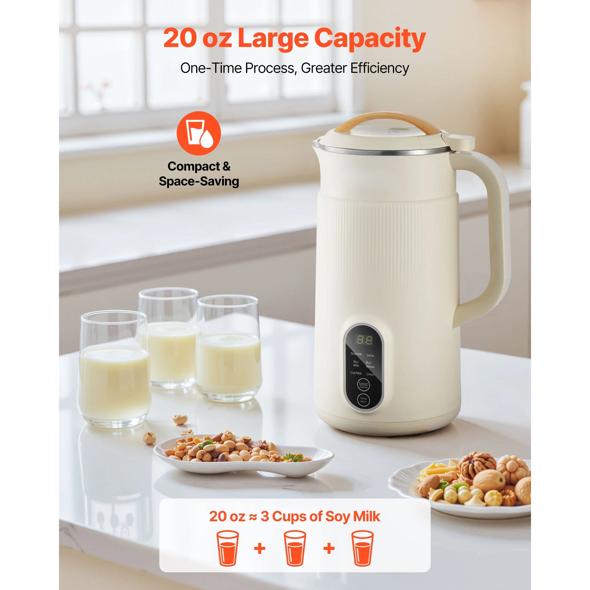 8-in-1 Nut Milk Maker with Self-Cleaning & 12-Hour Timer