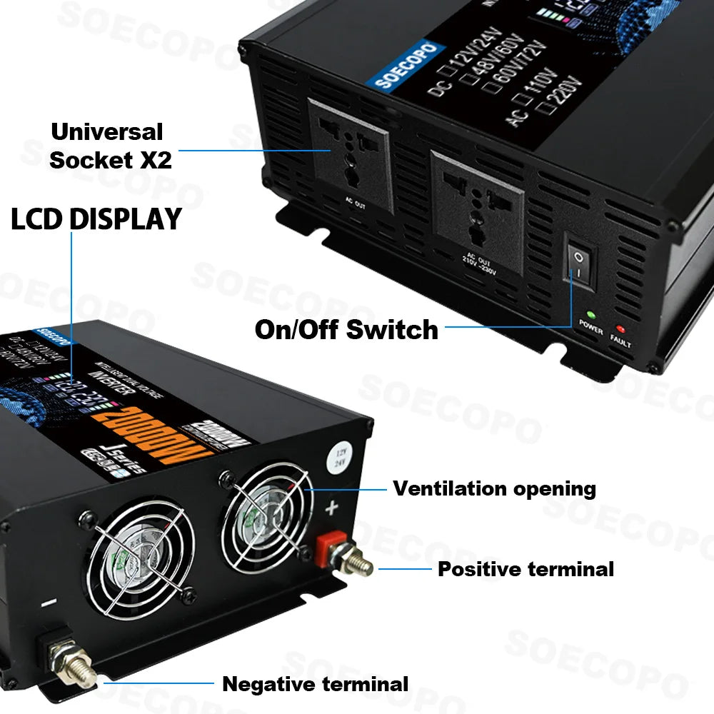 20000W solenergisystem sæt med 800W panel og 1600W inverter