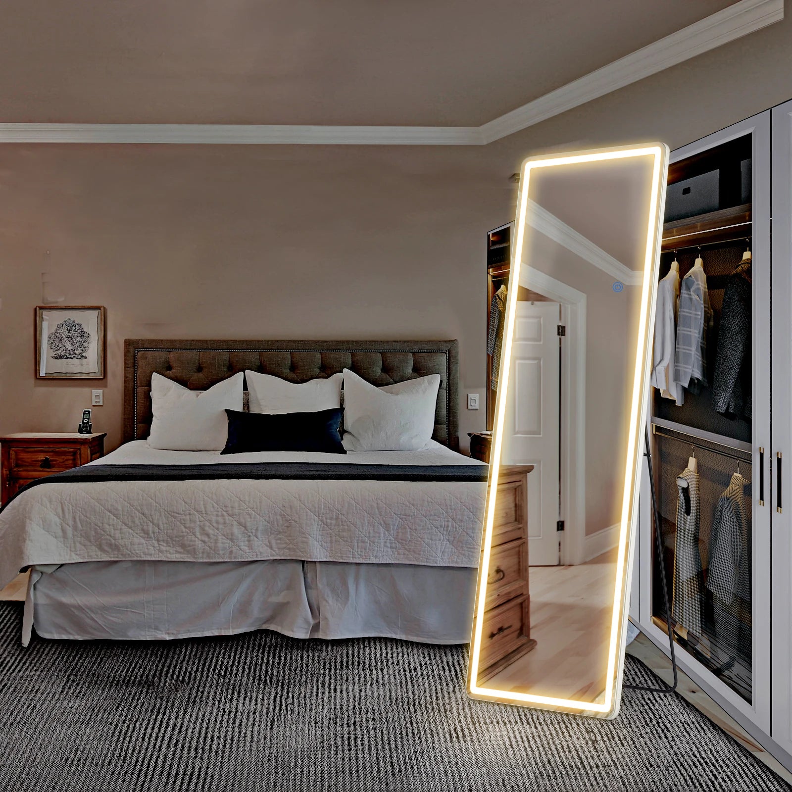 64" x 21" Full Length Floor Mirror with Aluminum Frame