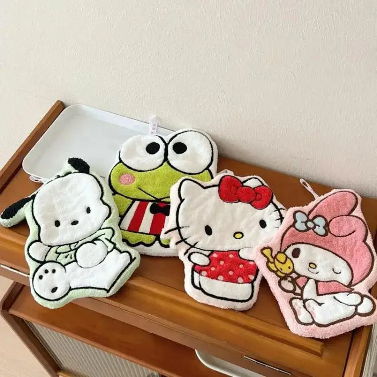 Sanrio Coral Fleece Hand Towel – Hello Kitty, My Melody & Pochacco 🐱