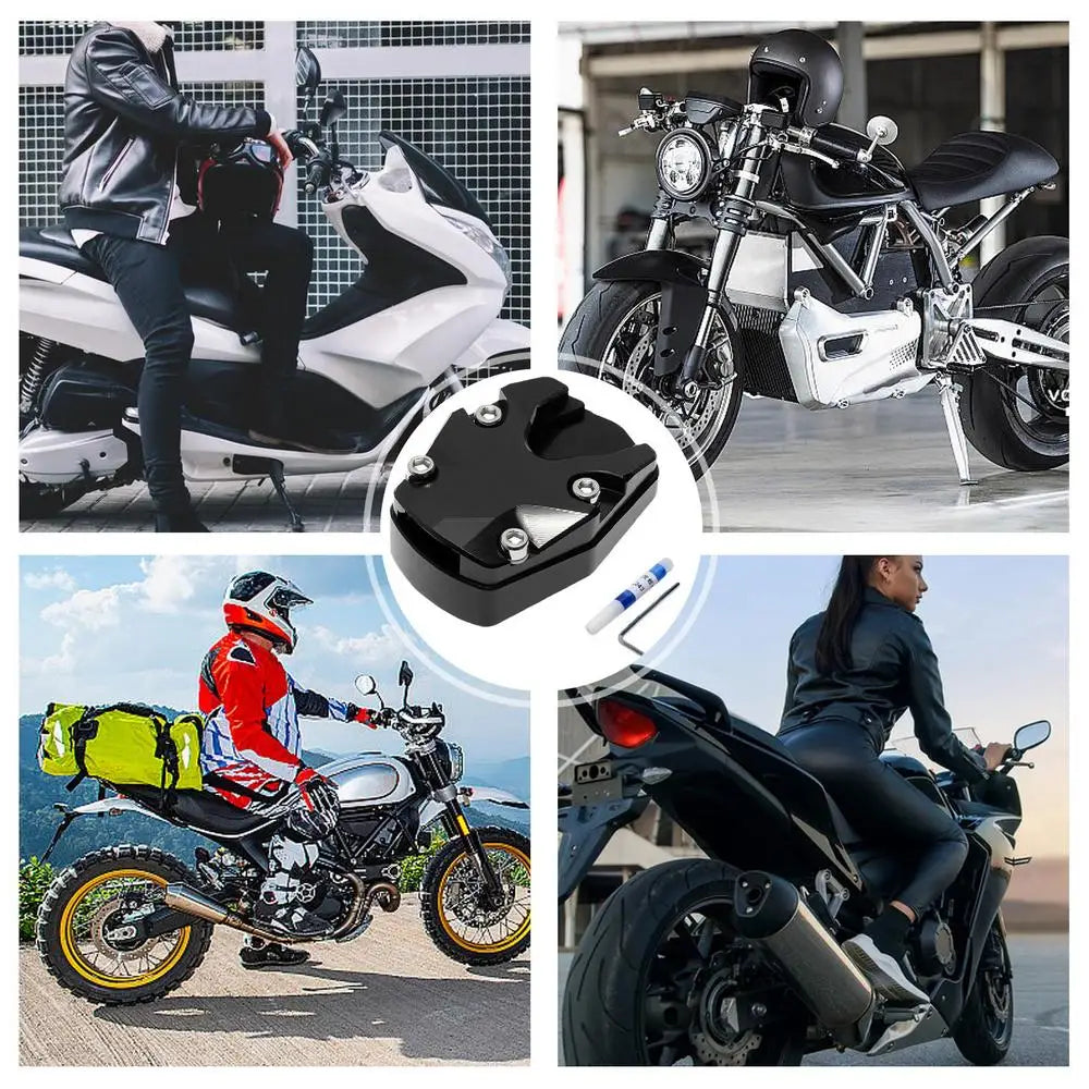 Extensión de aluminio para la pata de cabra de motocicleta