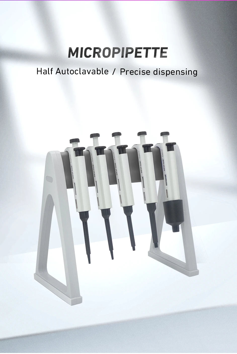 Laboratory Micro Pipette Gun, Adjustable Single Channel Pipettor