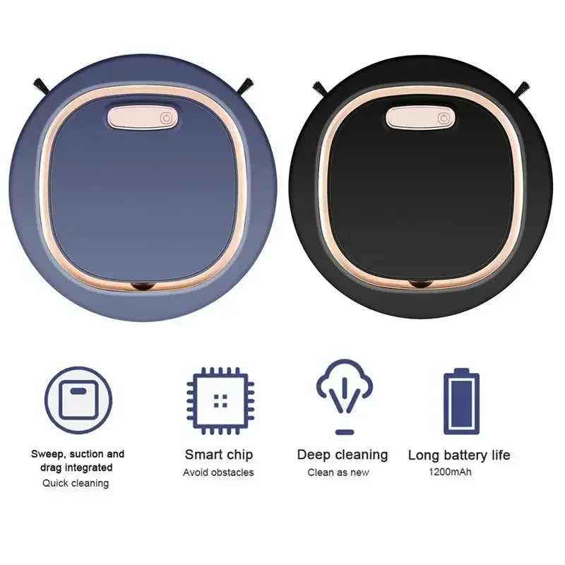 Mini Robot Vacuum Cleaner 3-in-1 Sweep Mop Quiet Cleaning