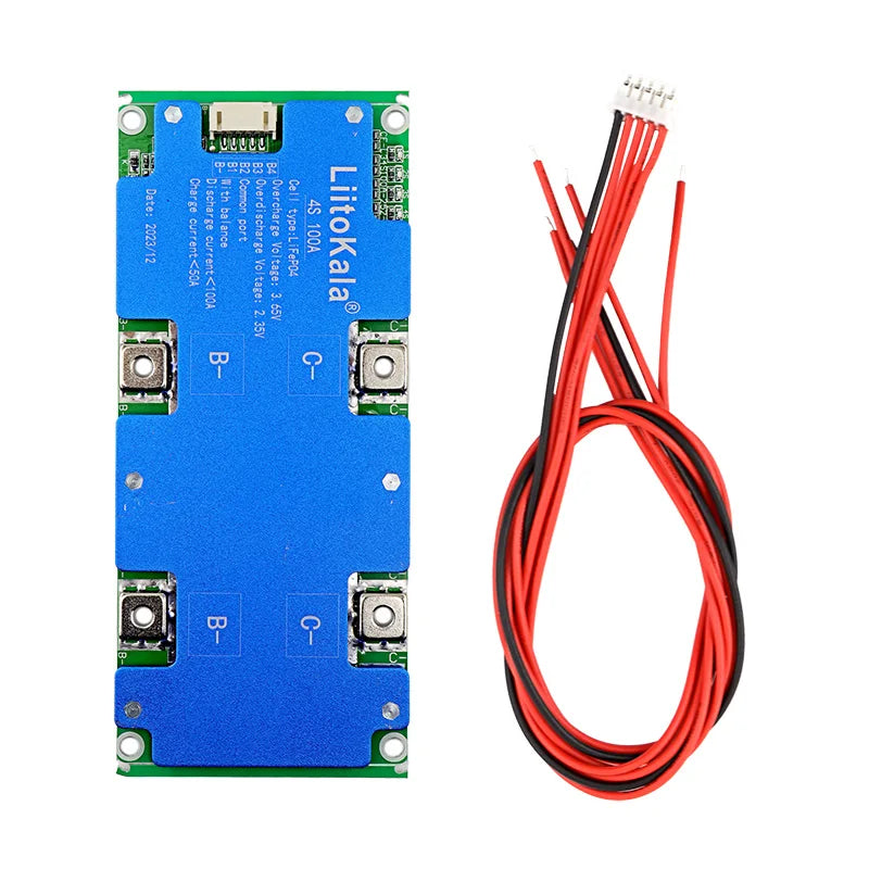 4S LiFePO4 Battery Protection Board, 100 A Labelled