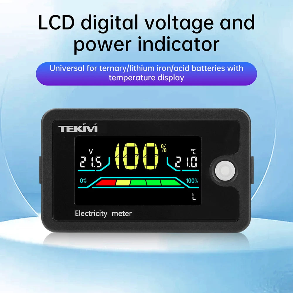LCD DC-batterijspanning en niveau-indicator