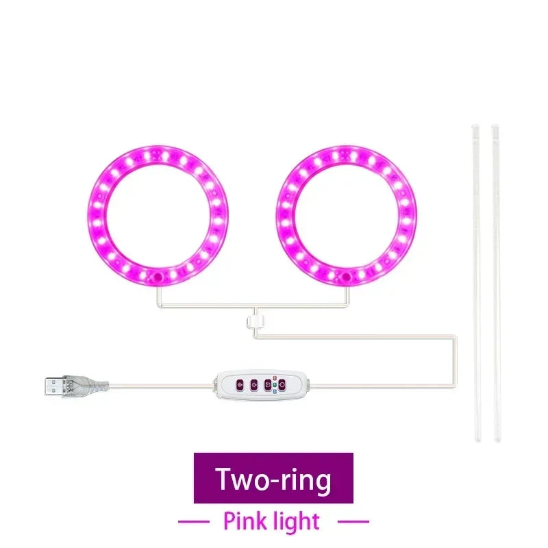 USB Ring Grow Light, Adjustable Height and Head Options