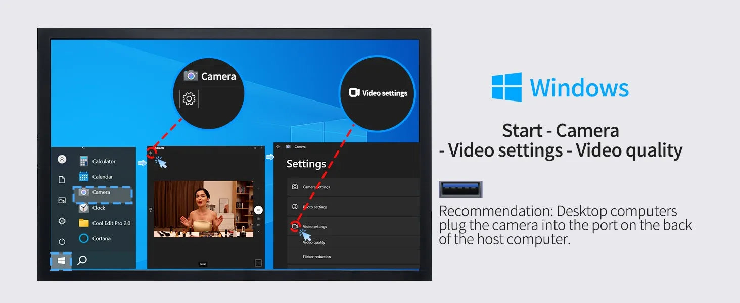 2K Streaming Webcam with Ring Light and Autofocus