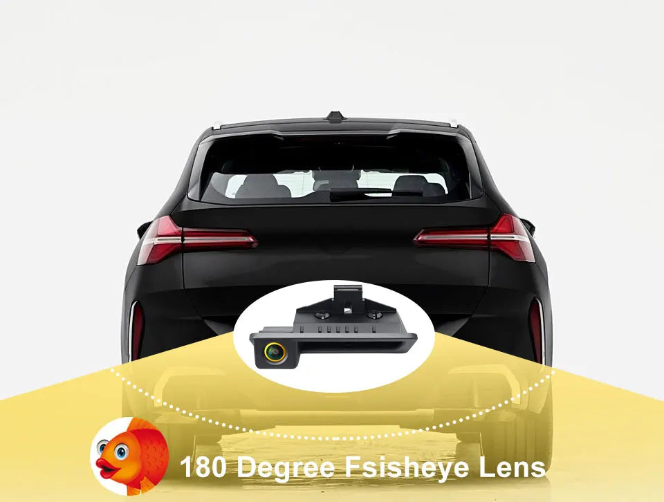 Cámara de reversa AHD 1080P para manija de cajuela BMW, vista trasera