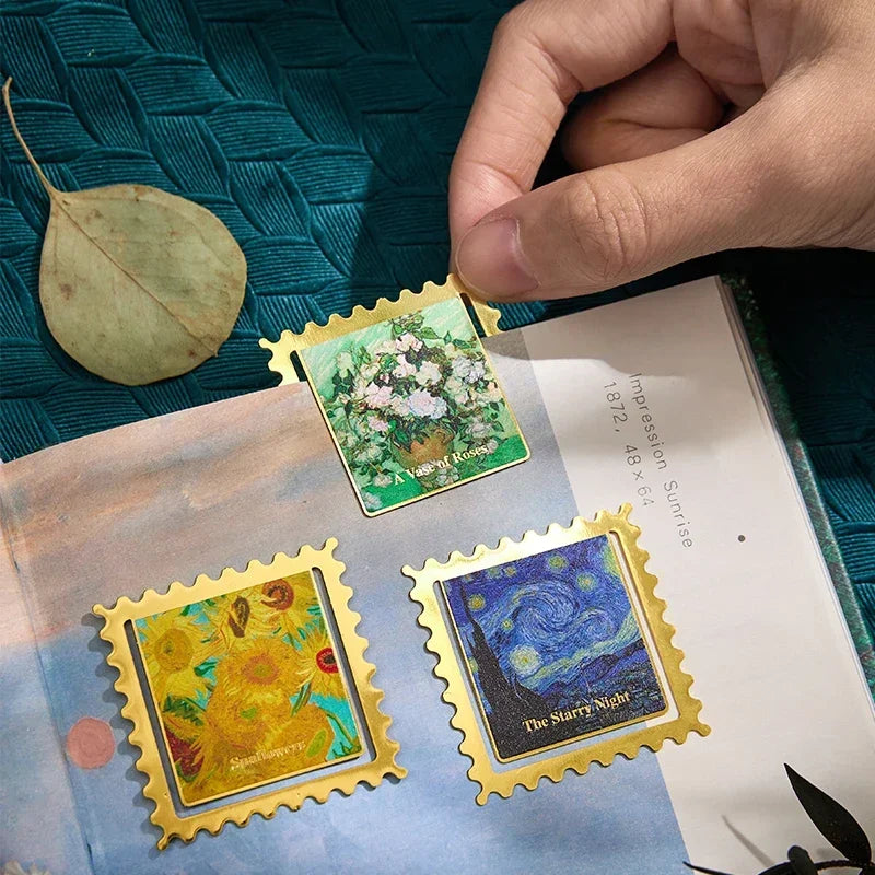 1 Pc Vintage slika zlatna metalna oznaka za knjige kvadratni valoviti oblik okvira pokloni hvala za pisce nastavnike prijatelje ljubitelje knjiga