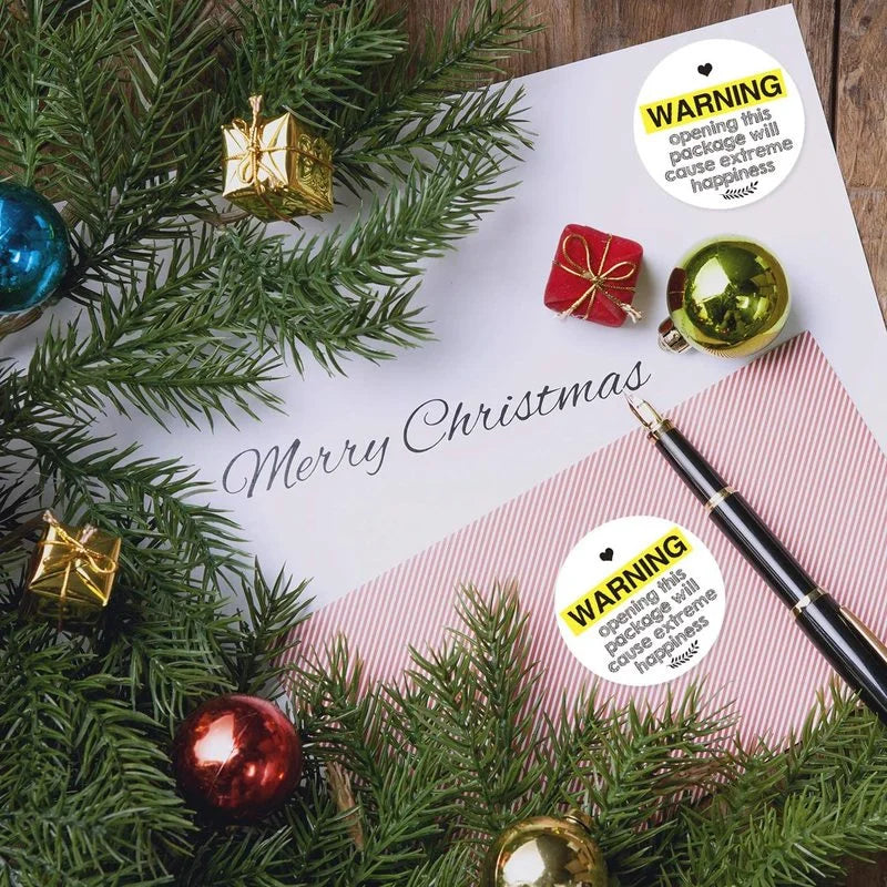 120Pcs Black and pink Adorable Warning Extreme Happiness Labels 1.5inch Thank You Packaging Stickers Gift Wrapping Envelope Seal