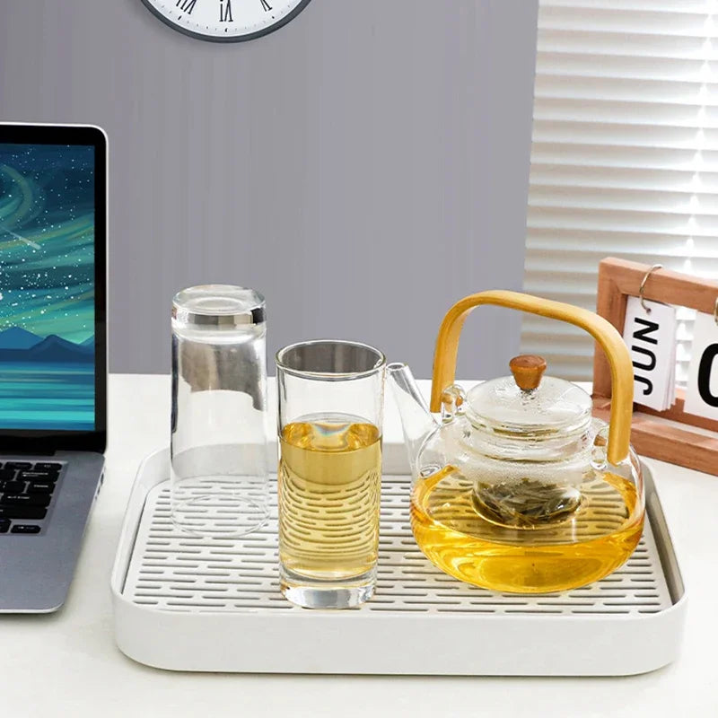 Rectangular Draining Tray with Slotted Insert