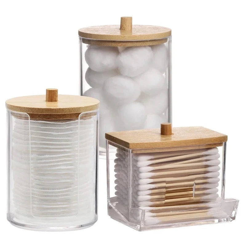 Frascos transparentes para arrumação na casa de banho, conjunto de 2 ou 3 peças