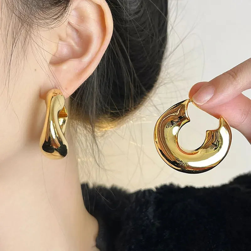 Retro Geometric Hoop Earrings for Women