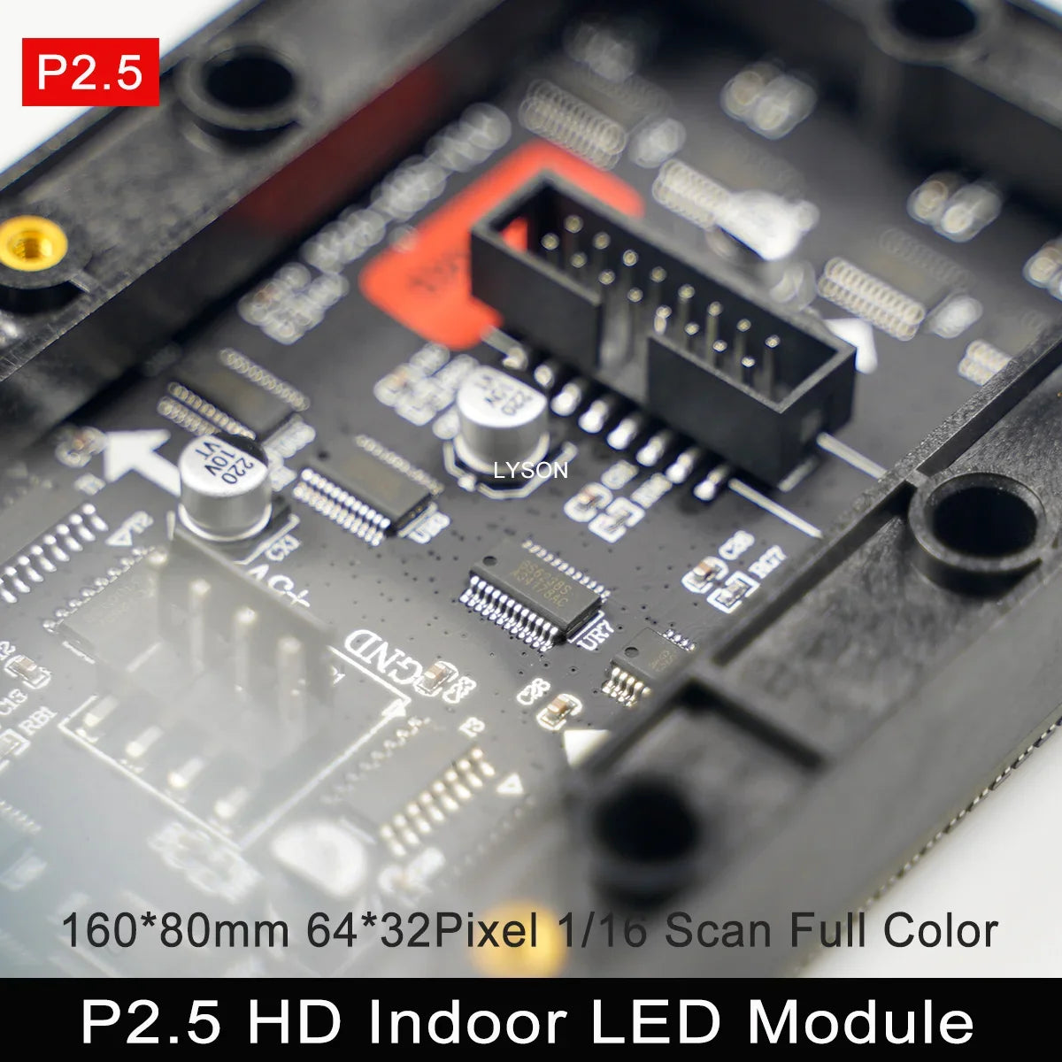 Panel LED RGB para interiores P2.5, 64 × 32 píxeles, HUB75