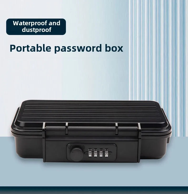 Portable Outdoor Lockbox with Cable & Code for Keys and Valuables