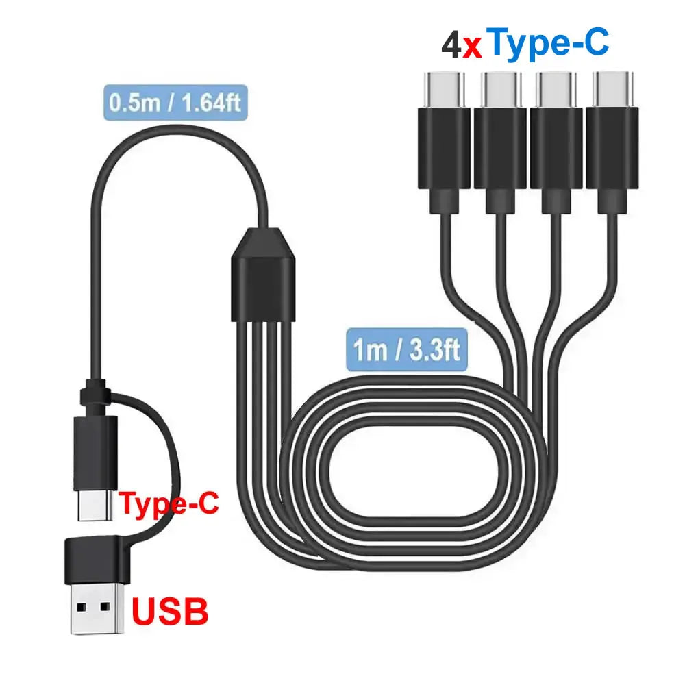 Vierfach-USB-C-Ladeverteilerkabel