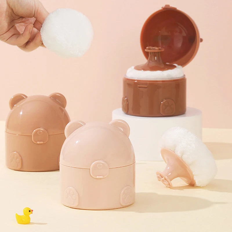Estojo para esponja de maquilhagem em forma de urso com peneira