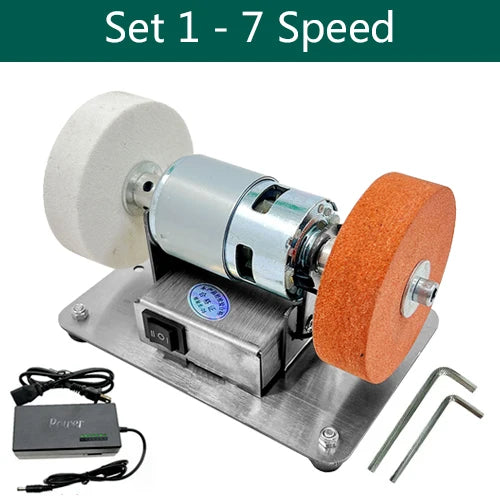 100W Double Grinder Machine Artifact Table Grinder Motor Micro Coarse and Fine Polishing Electric Grinding Wheel Grindig Stone