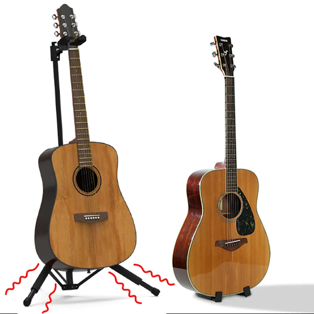 Support de guitare stable et droit, taille ultracompacte, pour guitare acoustique, portable, à pince, réglable de 9cm à 12cm