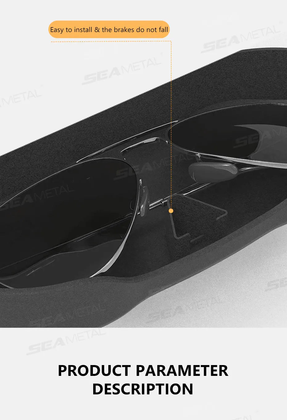 SEAMETAL Large Car Glasses Holder Clip on Sun Visor Sunglasses Holder Universal Car Eyeglasses Case Anti Scratch Flocking Layer