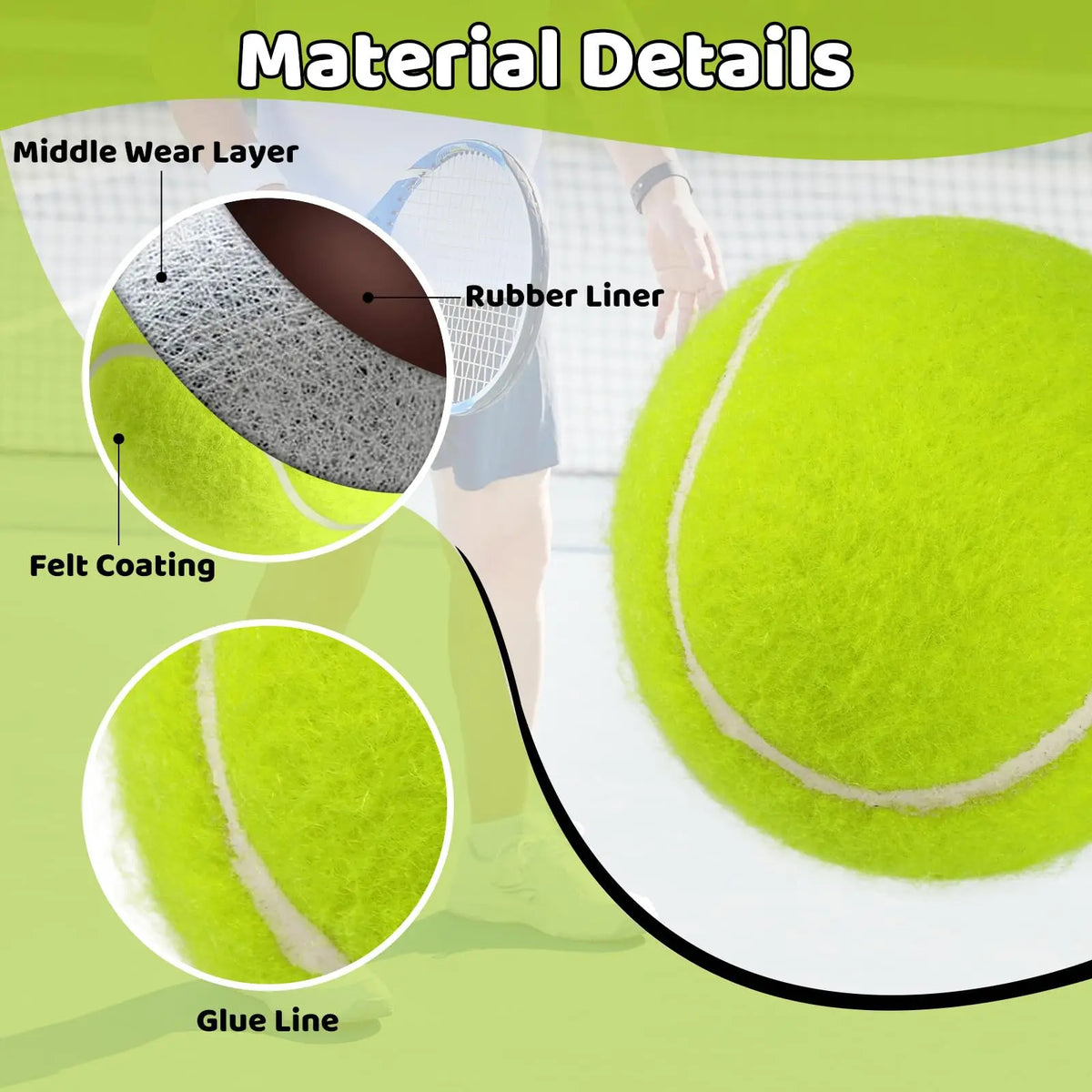Tennis Training Ball with Elastic String - Rebound Self Practice Ball Tennis Solo Training Tool