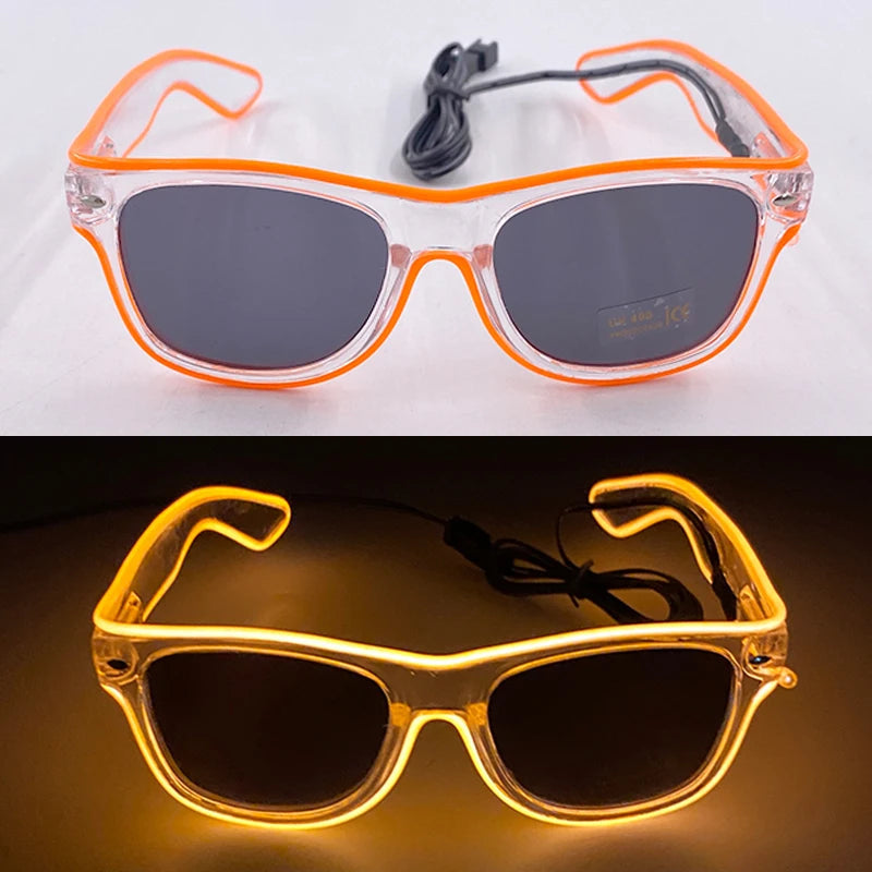 1PC Light Up LED Glasses Glow Sunglasses EL Wire Neon Glasses Glow in The Dark Party Supplies Neon Party Favors for Kids Adults