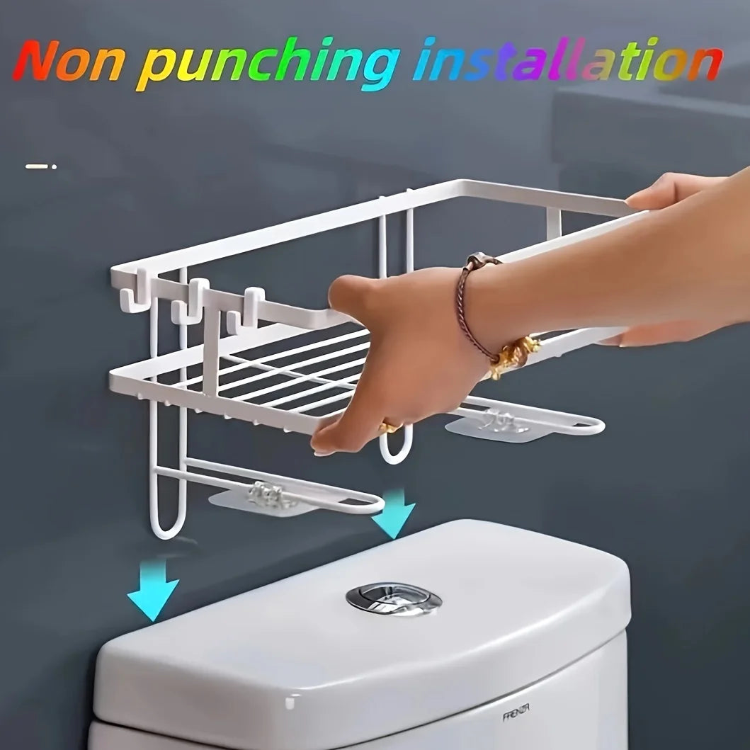 Single-Tier Metal Bathroom Storage Rack