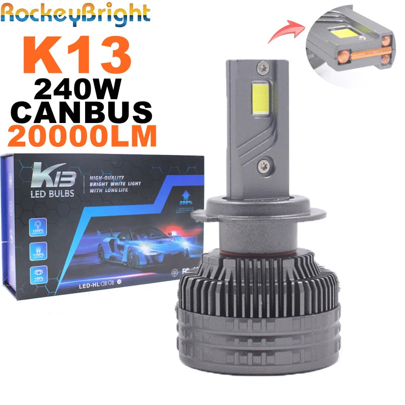 K13 Max H7 H1 H11 Led Lamp 3 Copper Tube Led Light For Car Light Fog Light H7 H11 HB3 9005 Led Headlight Bulb