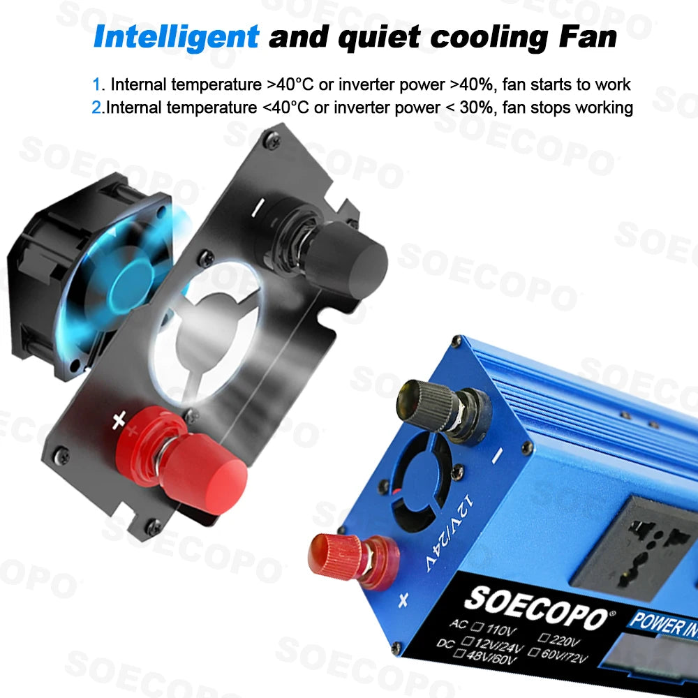 Off-Grid Solcellspaket 10000W Kraftfull Inverter + 500W Solpaneler + 100A Regulator DC 12V24V - AC 110V/220V Inverter