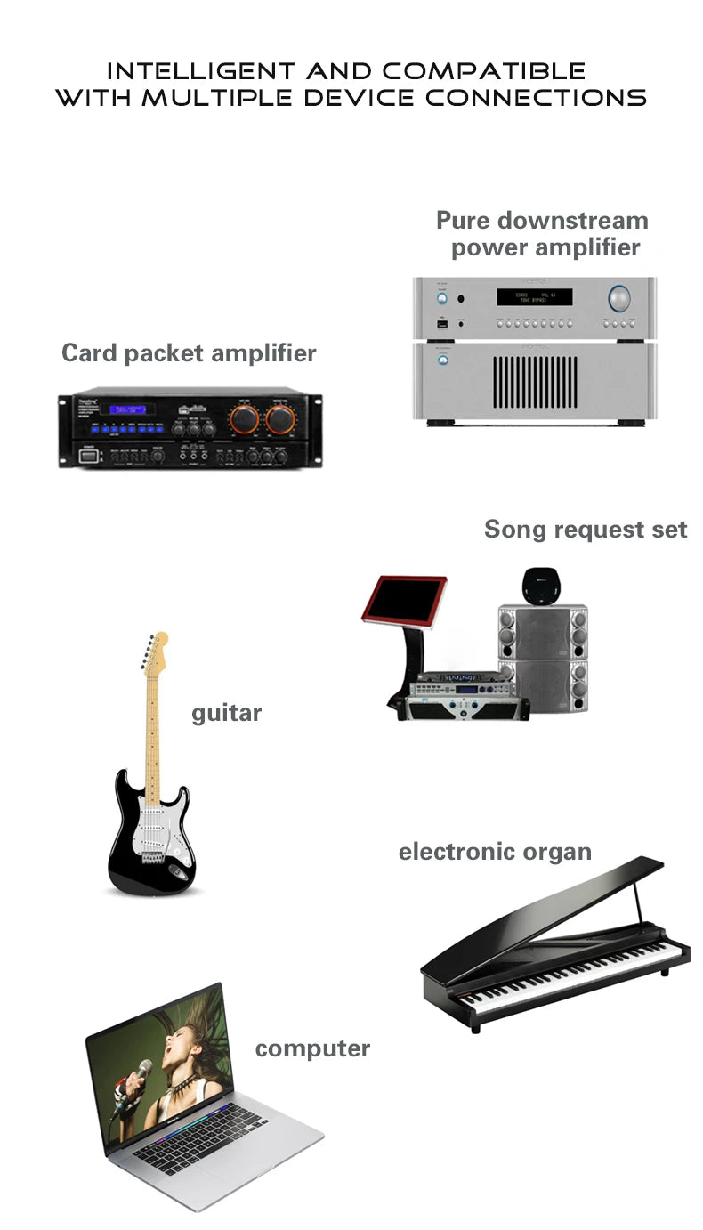 4 Channel Audio Mixer 48V Phantom Power USB Studio Sound Mixers Bluetooth DJ Console Mixing for Karaok