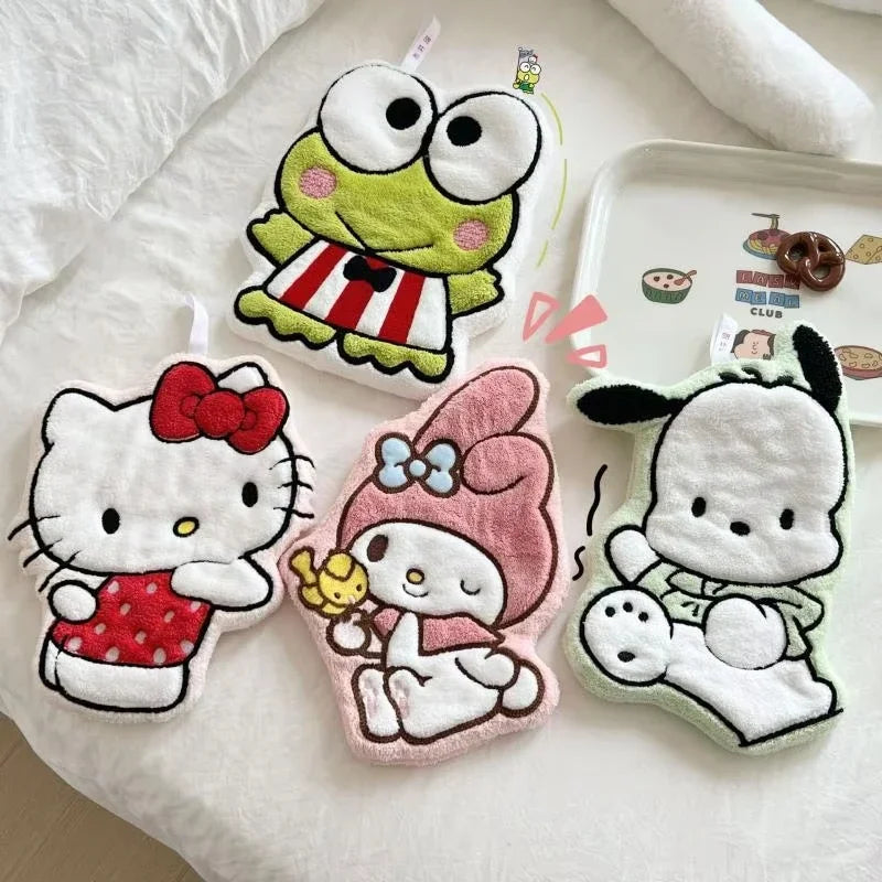 Sanrio Coral Fleece Hand Towel – Hello Kitty, My Melody & Pochacco 🐱