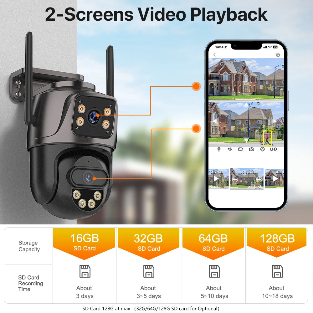 4K Dual Lens WiFi PTZ Security Camera