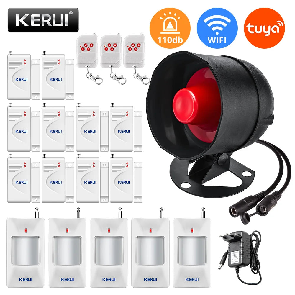 WiFi Siren and Wireless Sensor Alarm Kit
