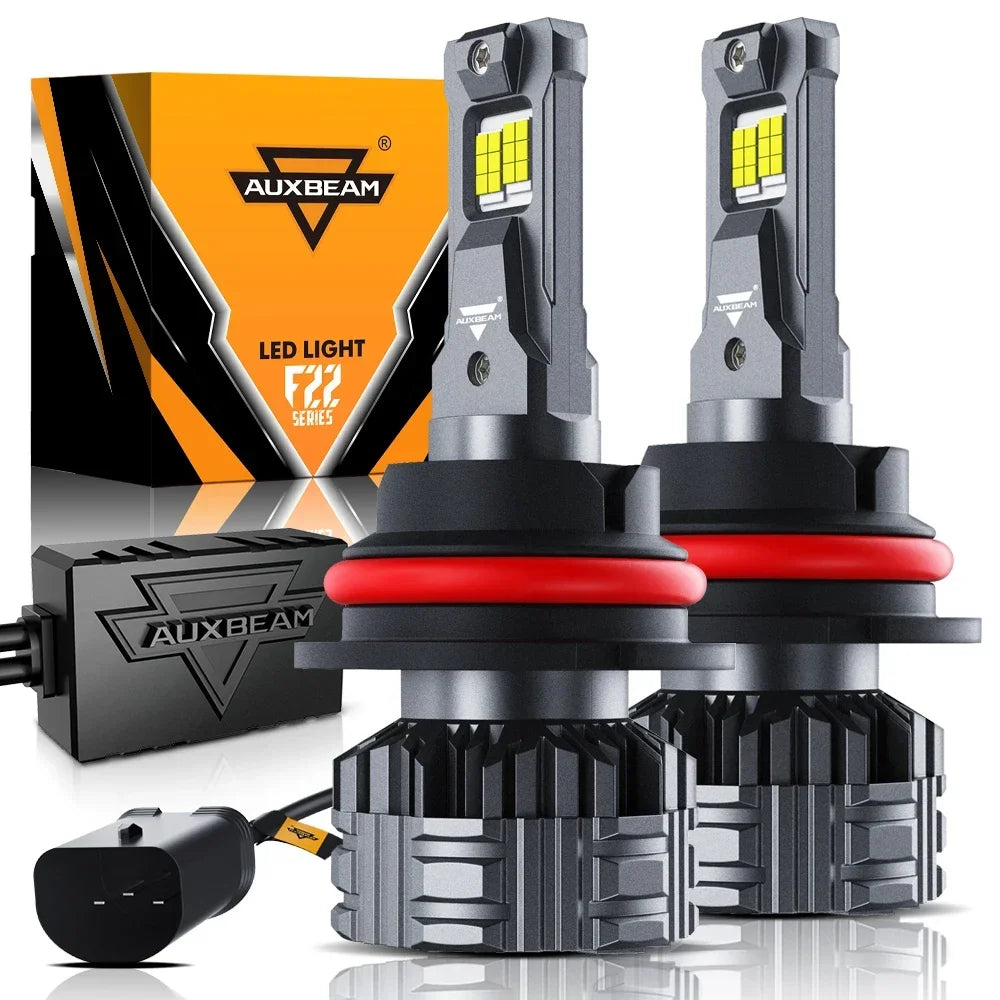 AUXBEAM 110W LED Headlight Bulbs H4 H7 H11 9005 9006 9007 LED Bulbs BUILT-IN CAN-Bus HIGH BRIGHTNESS 24000LM 6500K F22 SERIES