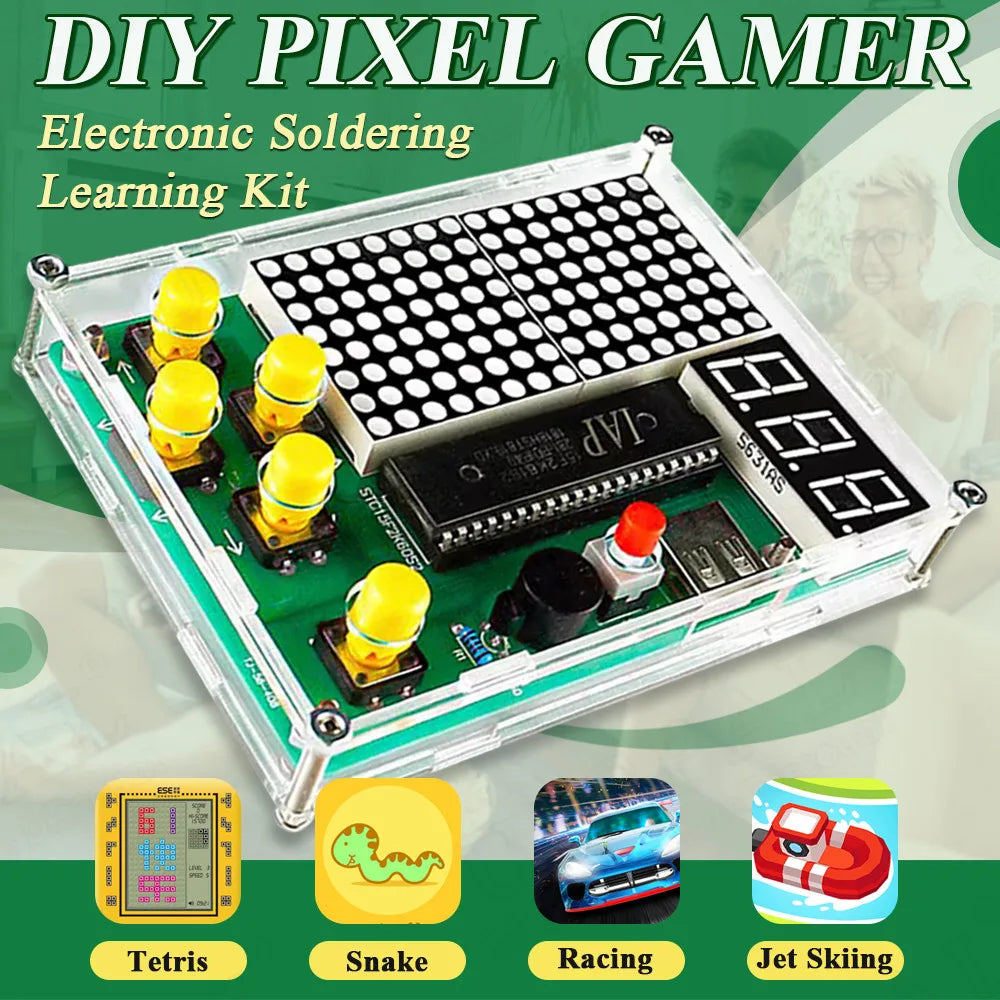 Kit de soldadura de juego de píxeles DIY con carcasa
