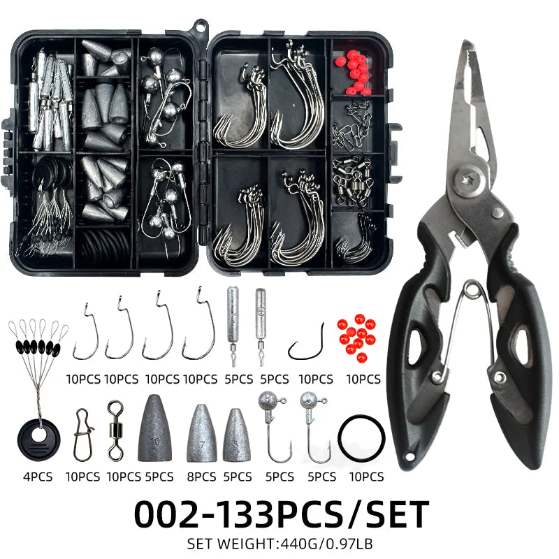 Set di accessori da pesca Texas Rig ShareShark — 132/133 pezzi