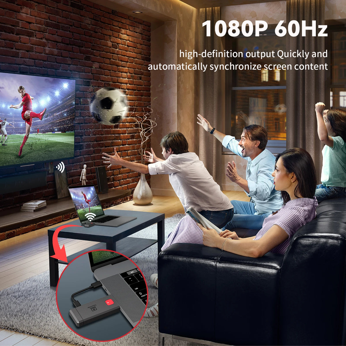 Trådløs HDMI-kompatibel videotransmitter og mottaker-utvider sett TV-stikk dongle adapter for PC-kamera laptop til monitor TV