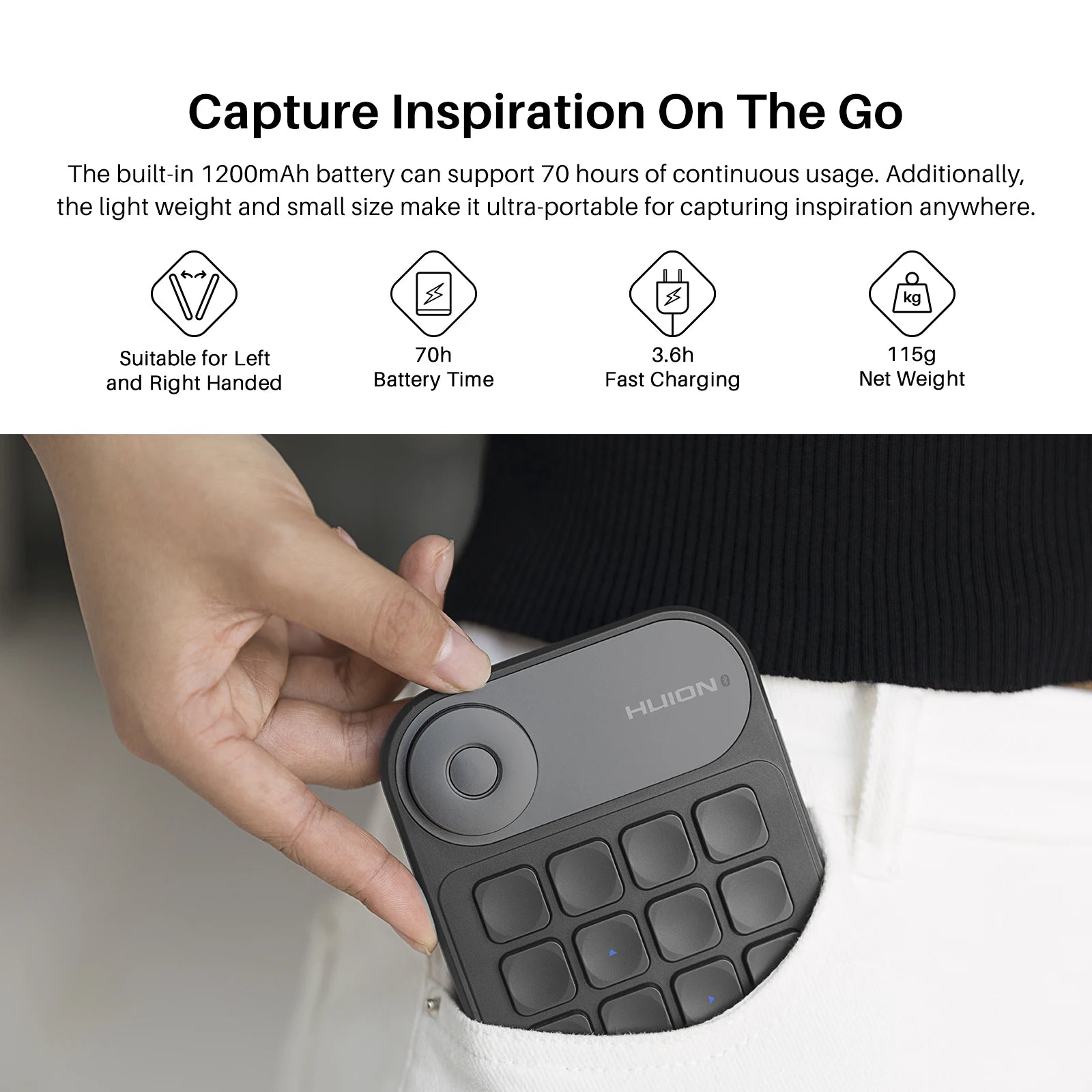 Huion Keydial Mini Keyboard K20 for Creative Workflows