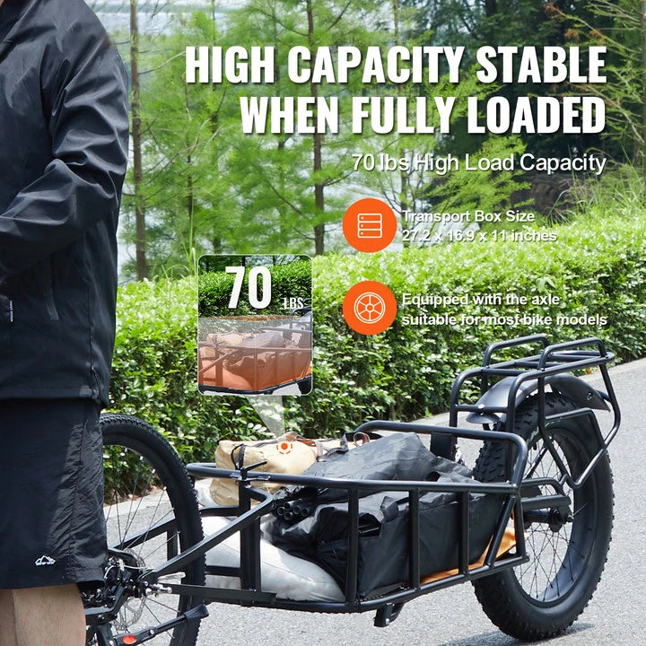 Bike Cargo Trailer 70 lbs Capacity with Quick Release & 20" Wheels