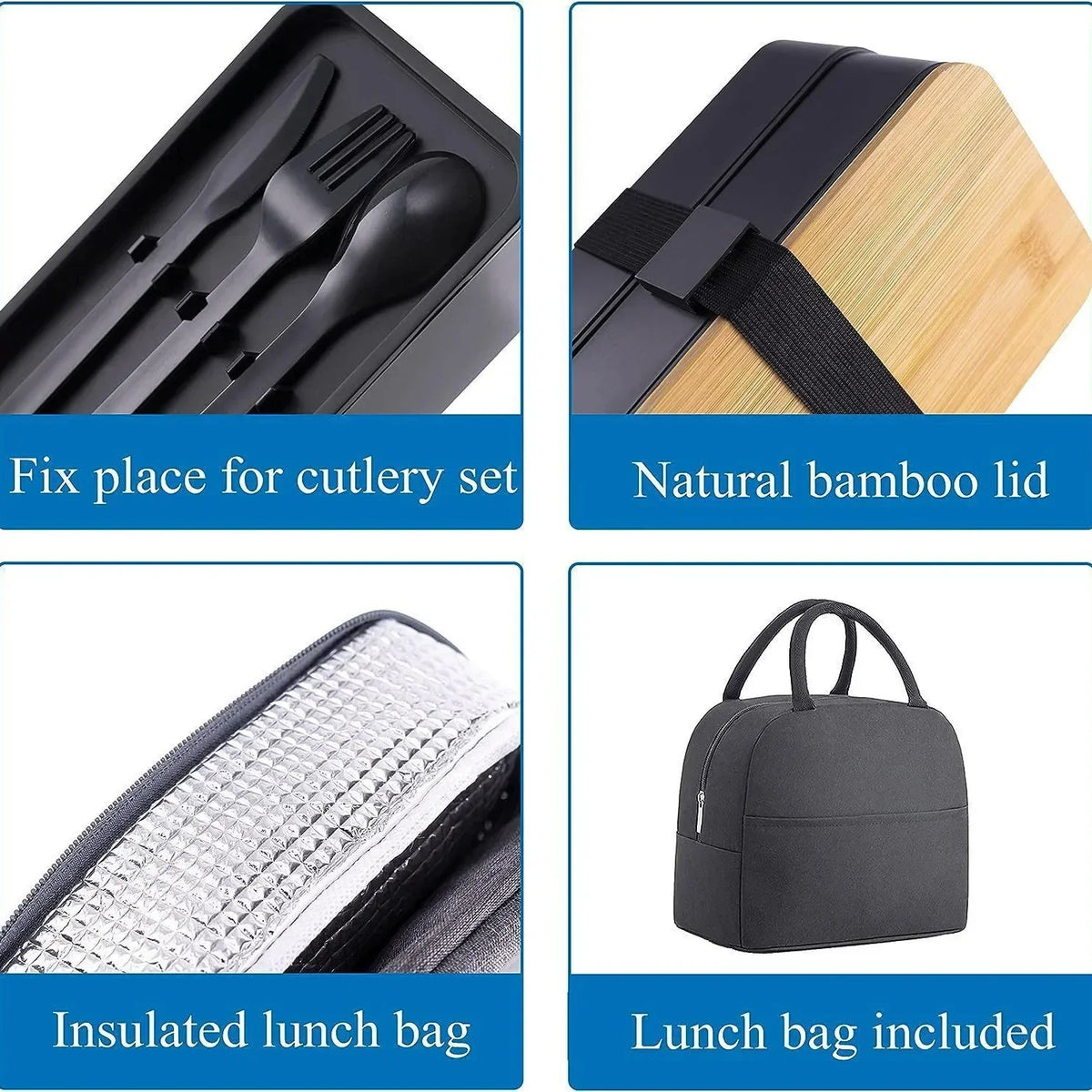 Two-Tier Bento Lunch Box, Set and Bag Options