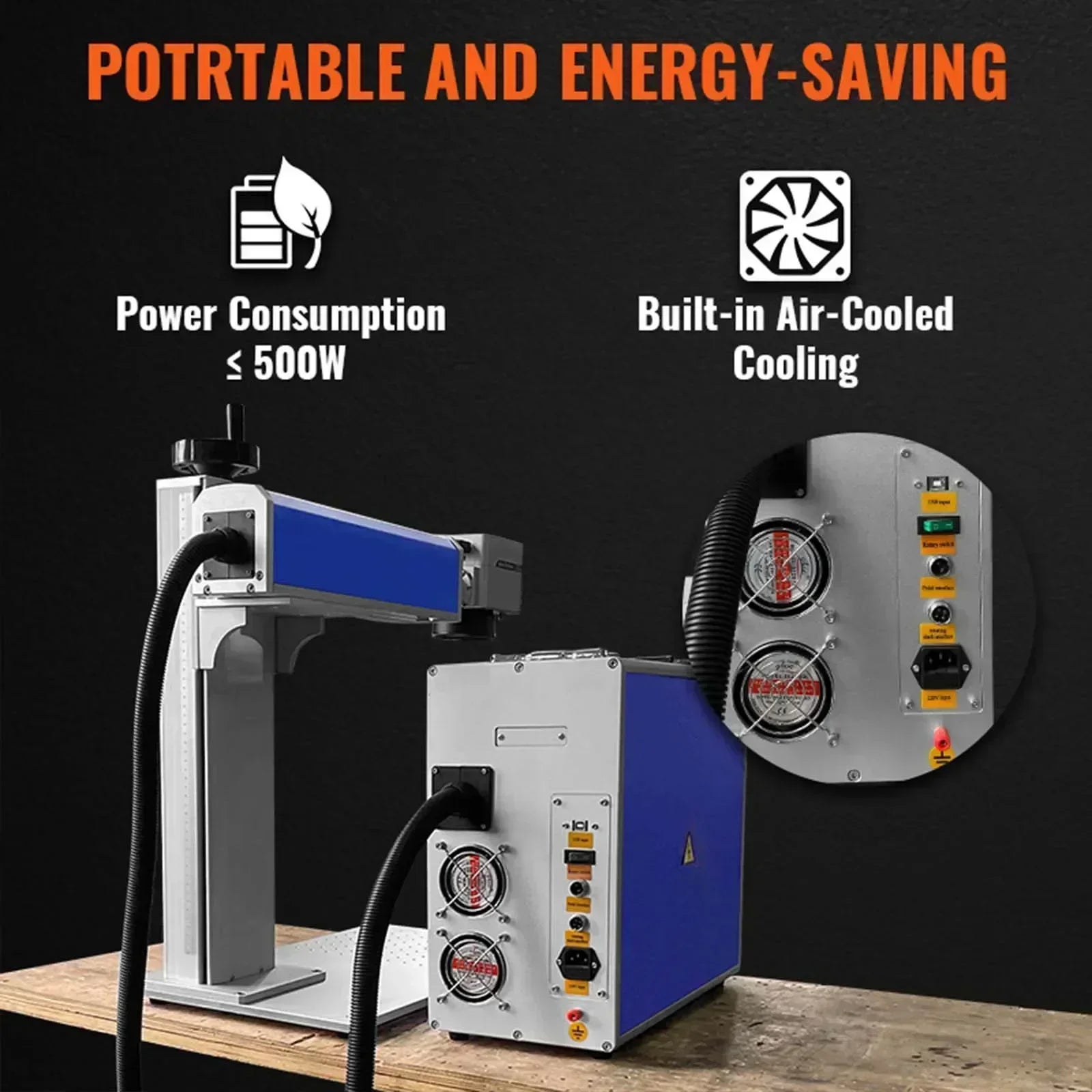 Machine de marquage laser à fibre 30W/50W pour gravure sur métal