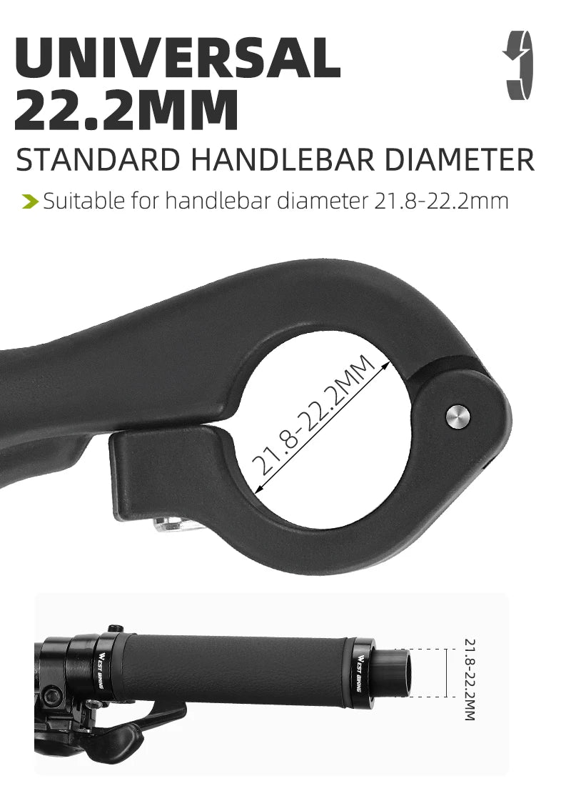 Extender ergonomici per manubrio bicicletta West Biking — coppia
