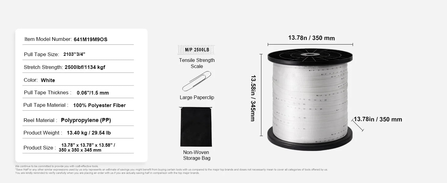 Polyester Pull Tape Flat Rope for Cable Pulling and Conduit Work