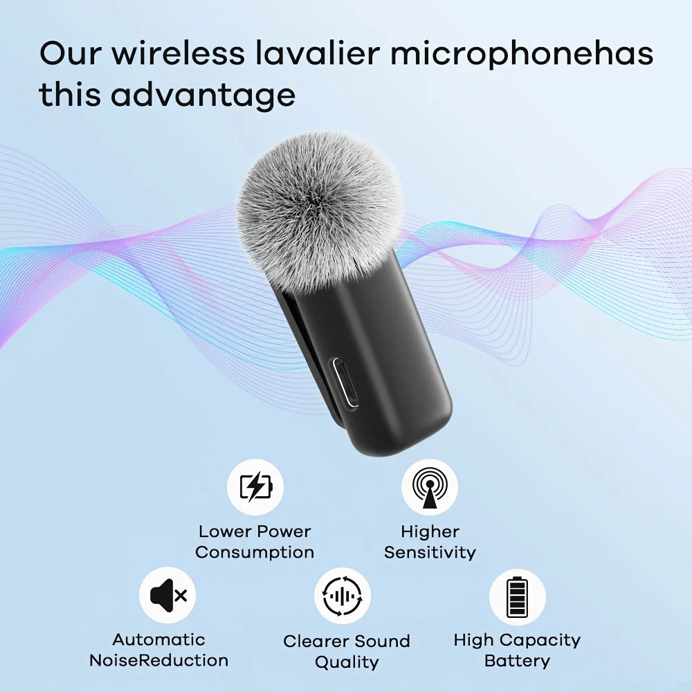 Wireless Lavalier Microphone with Charging Case