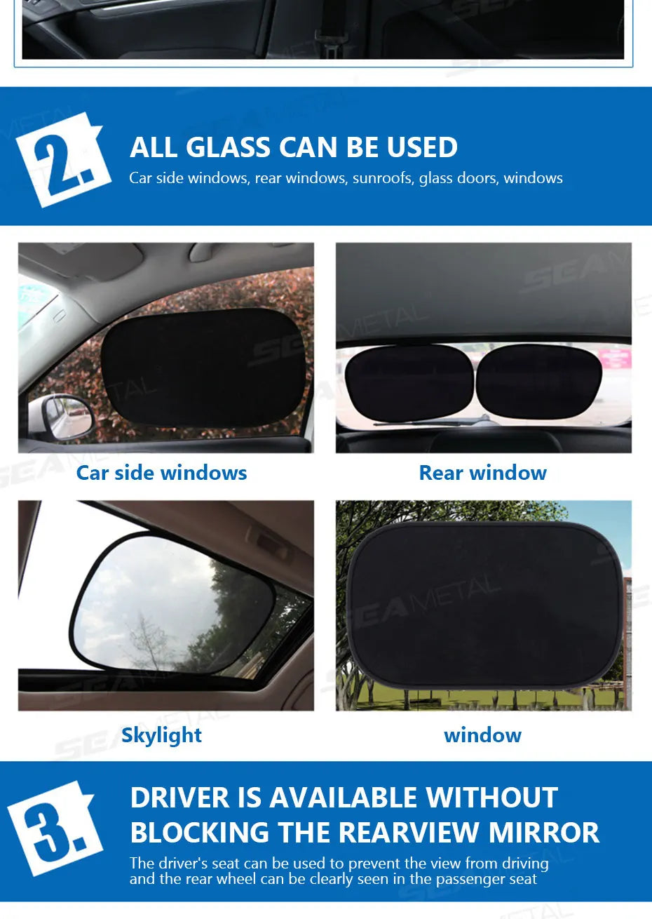 BLALION 2‑Pack Car Window Sunshade Mesh Protector